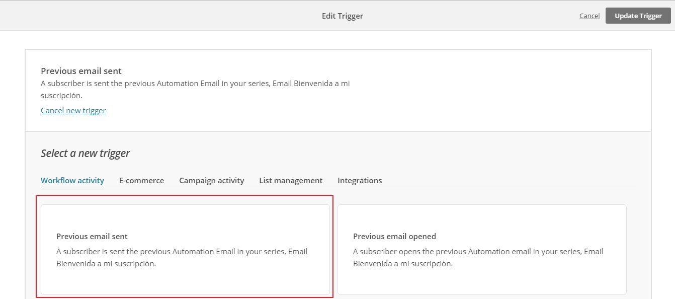 Ejemplo automatización secuencia de emails de bienvenida - Easymailing